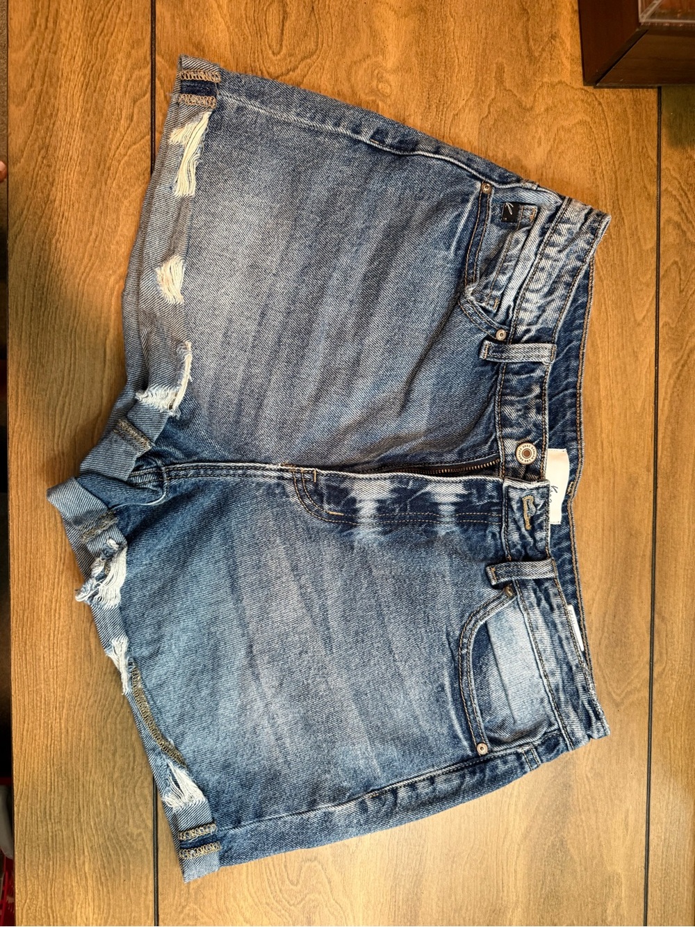 KanCan Distressed Women's Denim Shorts - Blue